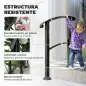 Barandilla de Escalera 71 cm con Kit de Instalación Ángulo Ajustable para 1-3 Escalones para Exterior Terraza Negro