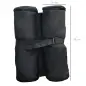 Pack de 4 Sacos de Lastre Rellenables para Carpa Tienda y Cenador Volumen Máx. 15kg Ø14x42 cm Color Negro