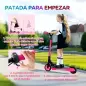 Patinete Eléctrico Plegable de +6 Años Motor 120 W Autonomía 6 KM MAX 10 KM/H Ruedas de 5" - 5,5" Altura Ajustable Rosa