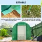 Invernadero de Túnel 4,5x2x2 m con Cubierta PE 140 g/m² Paredes Laterales Enrollables 8 Ventanas y 2 Puertas Verde