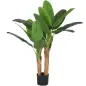 Planta Artificial Bananera de 120 cm con Maceta y 15 Hojas Realistas Planta Tropical Sintética para Decoración Interior
