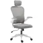 Silla de Escritorio de Malla Transpirable con Altura Ajustable Reposacabezas y Soporte Lumbar Ajustables Gris