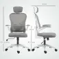 Silla de Escritorio de Malla Transpirable con Altura Ajustable Reposacabezas y Soporte Lumbar Ajustables Gris