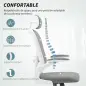 Silla de Escritorio de Malla Transpirable con Altura Ajustable Reposacabezas y Soporte Lumbar Ajustables Gris