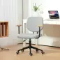 Silla de Oficina Moderna con Reposabrazos de Madera Asiento Ajustable y Ruedas para Oficina y Estudio 59x55x84-94cm Gris