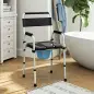 Silla con Inodoro Plegable con Altura Ajustable Cubo y Almohadillas Antideslizantes Carga 150 kg Negro