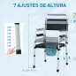 Silla con Inodoro Plegable con Altura Ajustable Cubo y Almohadillas Antideslizantes Carga 150 kg Negro
