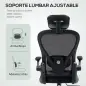 Silla de Escritorio de Malla Transpirable con Altura Ajustable Reposacabezas y Soporte Lumbar Ajustables Negro