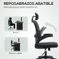 Silla de Escritorio de Malla Transpirable con Altura Ajustable Reposacabezas y Soporte Lumbar Ajustables Negro