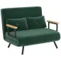 Sofá Cama Convertible 4 en 1 Sillón Cama 2 Plazas Plegable Respaldo Ajustable de 5 Niveles Almohadas 102x73x81cm Verde