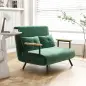 Sofá Cama Convertible 4 en 1 Sillón Cama 2 Plazas Plegable Respaldo Ajustable de 5 Niveles Almohadas 102x73x81cm Verde
