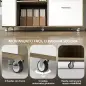 Mueble Archivador con Ruedas 3 Cajones Estación de Carga Cerradura y Estantes 100x40x65,5 cm Marrón Grisáceo