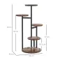 Soporte para Plantas de Madera y Acero de 5 Niveles con 5 Estantes Redondos Soporte para Macetas 43x43x70 cm Carbonizado Soporte para Plantas de Madera y Acero de 5 Niveles con 5 Estantes Redondos Soporte para Macetas 43x43x70 cm Carbonizado