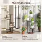 Soporte para Plantas de Madera y Acero de 5 Niveles con 5 Estantes Redondos Soporte para Macetas 43x43x70 cm Carbonizado Soporte para Plantas de Madera y Acero de 5 Niveles con 5 Estantes Redondos Soporte para Macetas 43x43x70 cm Carbonizado