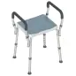 Taburete de ducha con Altura Ajustable para Personas Mayores o con Movilidad Reducida 52x45x69 cm Asiento Blanco y Azul