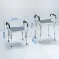 Taburete de ducha con Altura Ajustable para Personas Mayores o con Movilidad Reducida 52x45x69 cm Asiento Blanco y Azul