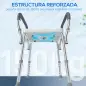 Taburete de ducha con Altura Ajustable para Personas Mayores o con Movilidad Reducida 52x45x69 cm Asiento Blanco y Azul