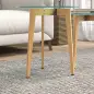 Set de 2 Mesas Auxiliares Modernas de Ø50x45 cm y Ø40x40 cm con Encimera de Vidrio Templado y Estructura de Acero