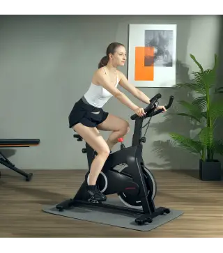 Bicicleta Estática de Interior con Volante de Inercia de 15 kg Monitor LED con Pulsómetro Manillar y Asiento Ajustables