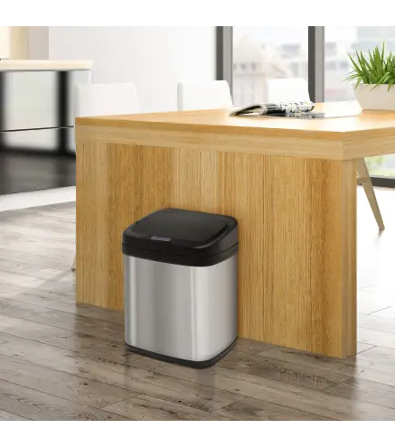 Papelera de Cocina 20L con Sensor Infrarrojo Apertura Automática y Cubo Interior Extraíble 33x25x42,5 cm Plata y Negro
