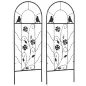 Juego de 2 Enrejados de Jardín Soportes para Enredaderas de Acero para Flores Plantas en Patio 38x98 cm Negro