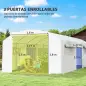Invernadero de Túnel 6x3x2 m con 6 Ventanas de Malla Cubierta de PE Anti-UV y 3 Puertas Enrollables Blanco