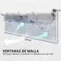Invernadero de Túnel 6x3x2 m con 6 Ventanas de Malla Cubierta de PE Anti-UV y 3 Puertas Enrollables Blanco