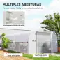 Invernadero de Túnel 6x3x2 m con Anti-UV y Puerta Enrollable con Cremallera Paredes Laterales con Malla Blanco