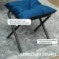Sillón de Salón con Otomana Sillón de Relax con Bolsillos Laterales y Patas de Acero para Sala de Estar Dormitorio Azul