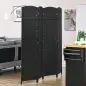 Biombo Separador de Ambientes de 4 Paneles Biombo Plegable 160x170 cm para Salón Dormitorio Oficina Negro