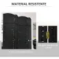 Biombo Separador de Ambientes de 4 Paneles Biombo Plegable 160x170 cm para Salón Dormitorio Oficina Negro