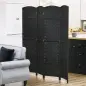 Biombo Separador de Ambientes de 4 Paneles Biombo Plegable 160x170 cm para Salón Dormitorio Oficina Negro