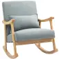 Silla Mecedora con Cojín Lumbar Respaldo Amplio y Base de Madera para Salón o Dormitorio 65x87x84 cm Gris Claro Silla Mecedora con Cojín Lumbar Respaldo Amplio y Base de Madera para Salón o Dormitorio 65x87x84 cm Gris Claro