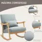 Silla Mecedora con Cojín Lumbar Respaldo Amplio y Base de Madera para Salón o Dormitorio 65x87x84 cm Gris Claro Silla Mecedora con Cojín Lumbar Respaldo Amplio y Base de Madera para Salón o Dormitorio 65x87x84 cm Gris Claro