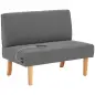 Sofá de 2 Plazas Tapizado en Pana con 2 Puertos USB 1 Puerto Tipo-C y Patas de Madera Carga 220 kg 110x60x85 cm Gris