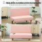 Sofá de 2 Plazas Tapizado en Pana con 2 Puertos USB 1 Puerto Tipo-C y Patas de Madera Carga 240 kg 110x60x85 cm Rosa