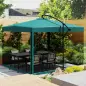Sombrilla de Jardín Ø295 cm Parasol Excéntrico Inclinable con Mosquiteras Base Cruzada y Manivela Verde Oscuro