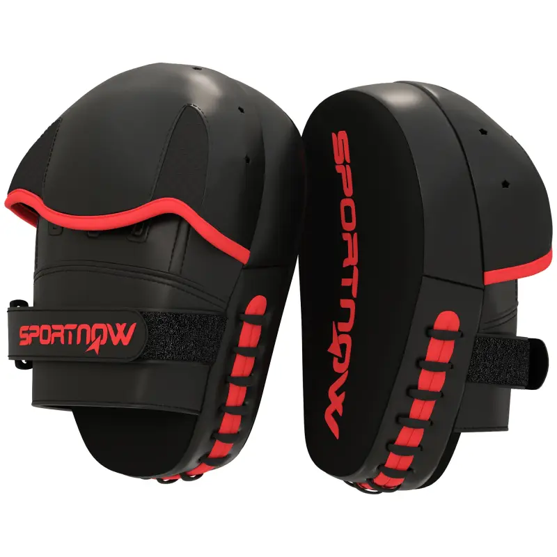 Manopla de Boxeo Paos Muay Thai MMA Curvadas para Entrenamiento Karate Taekwondo Kickboxing Training Negro