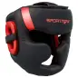 Casco de Boxeo Helmet MMA con Correa Ajustable para Grappling Sparring Artes Marciales Kickboxing Karate Rojo y Negro