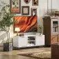 Mueble de TV con 2 Compartimentos Abiertos y 2 Puertas Mueble para Televisión de 55 Pulgadas 120x35x48 cm Blanco