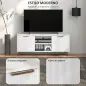Mueble de TV con 2 Compartimentos Abiertos y 2 Puertas Mueble para Televisión de 55 Pulgadas 120x35x48 cm Blanco