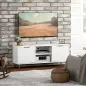 Mueble de TV con 2 Compartimentos Abiertos y 2 Puertas Mueble para Televisión de 55 Pulgadas 120x35x48 cm Blanco