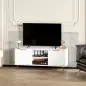 Mueble de TV con 2 Compartimentos Abiertos y 2 Puertas Mueble para Televisión de 55 Pulgadas 120x35x48 cm Blanco