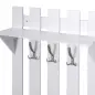 Conjunto de Recibidor de Entrada con Espejo Perchero Zapatero 3 Ganchos Estante y 2 Cajones para Pasillo Blanco