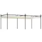 Pérgola con Techo Retráctil 6x3 m Cenador con Tela de Poliéster Anti-UV Resistente al Agua Crema
