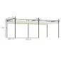 Pérgola con Techo Retráctil 6x3 m Cenador con Tela de Poliéster Anti-UV Resistente al Agua Crema