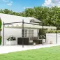 Pérgola con Techo Retráctil 6x3 m Cenador con Tela de Poliéster Anti-UV Resistente al Agua Crema