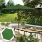 Toldo de Recambio de Sombrilla de 3 m Toldo de Repuesto para Sombrilla con Ventilación Superior Protección UV 30+ Verde