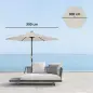 Toldo de Recambio de Sombrilla de 3 m Toldo de Repuesto para Sombrilla con Ventilación Superior Protección UV 30+ Crema Toldo de Recambio de Sombrilla de 3 m Toldo de Repuesto para Sombrilla con Ventilación Superior Protección UV 30+ Crema