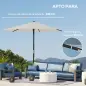 Toldo de Recambio de Sombrilla de 3 m Toldo de Repuesto para Sombrilla con Ventilación Superior Protección UV 30+ Crema Toldo de Recambio de Sombrilla de 3 m Toldo de Repuesto para Sombrilla con Ventilación Superior Protección UV 30+ Crema